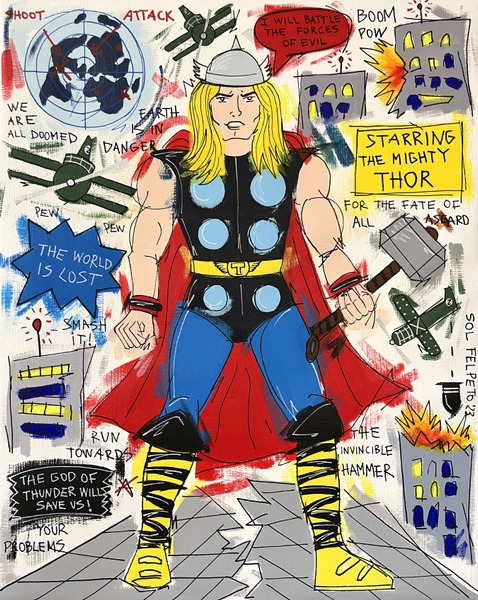 Sol Felpeto - Thor, 2023, Acrylic on canvas