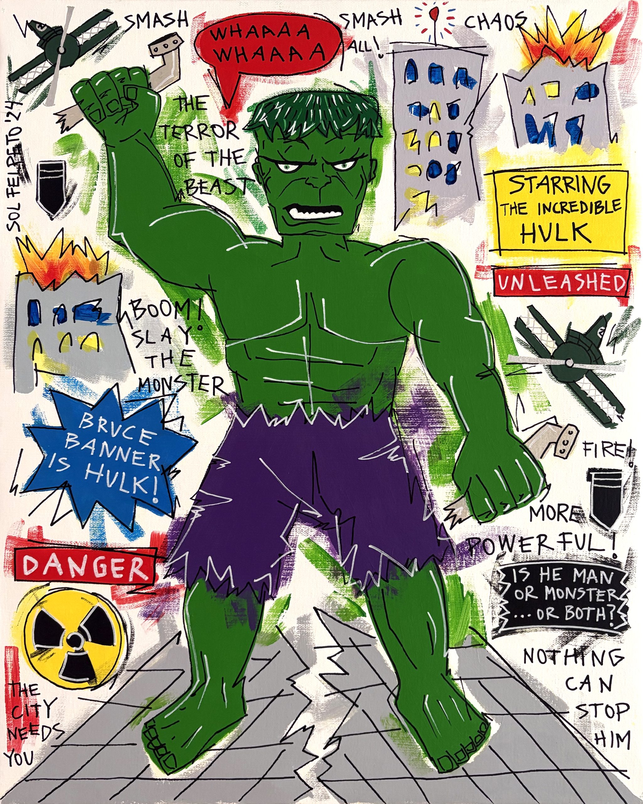 Sol Felpeto - The Hulk, 2023, Acrylic on canvas