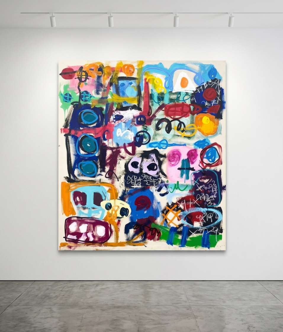 Taher Jaoui - Birds Against Machines, 2026, Oil and Acrylic on Canvas