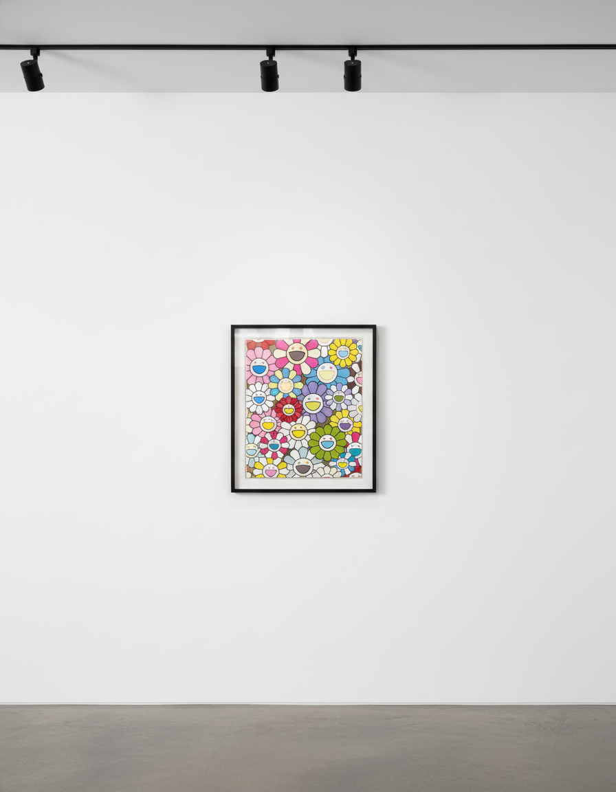 Takashi Murakami - A Little Flower Painting : Yellow, White and Purple Flowers, 2017, Acrylic on canvas