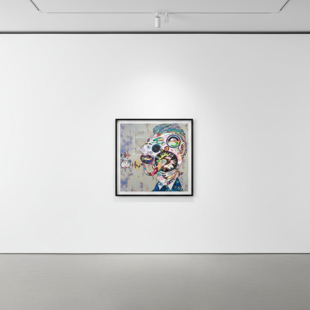 Takashi Murakami - An Homage to Francis Bacon (Study for Head of George Dyer, Moire), 2016, Offset lithograph