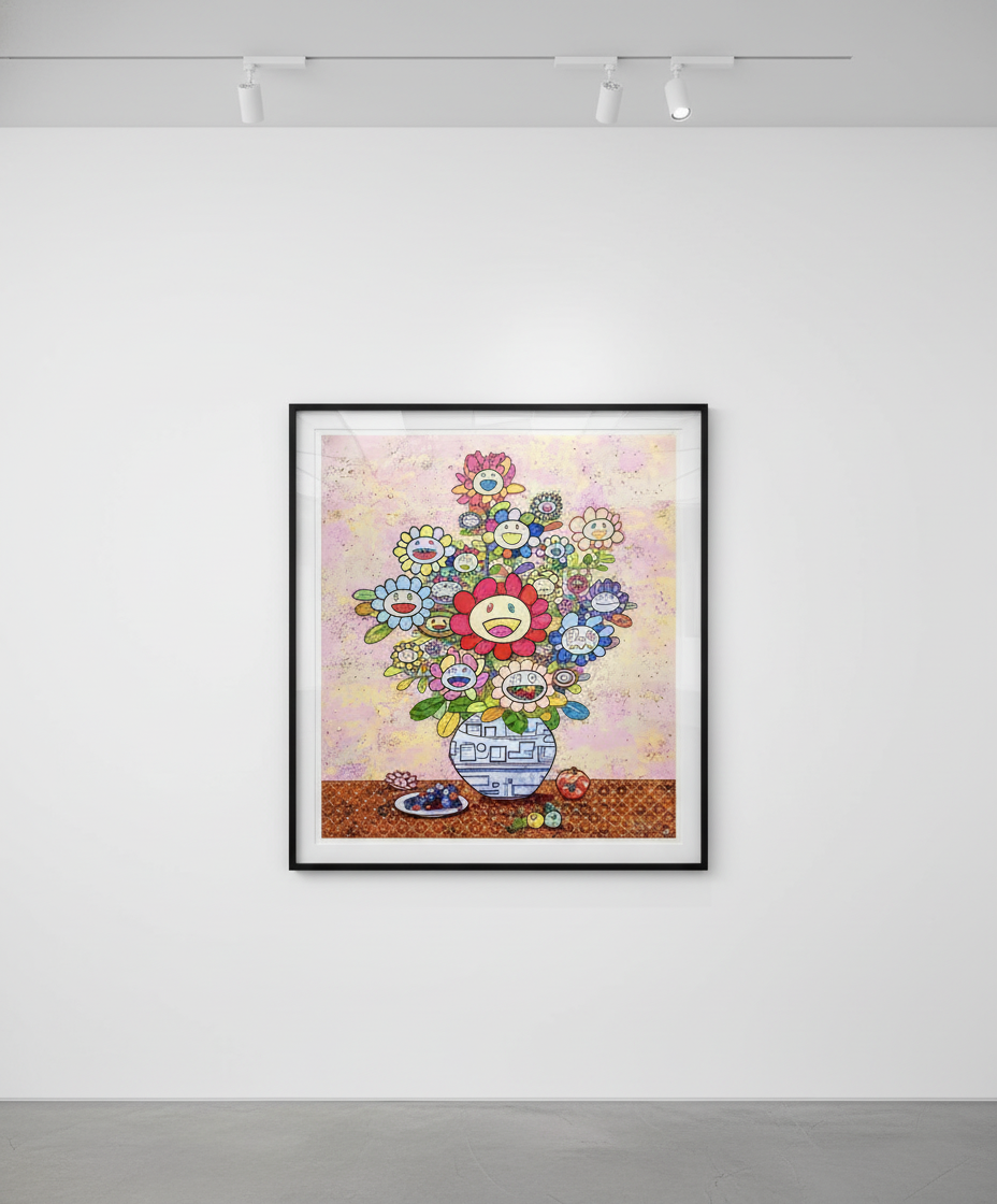 Takashi Murakami - Longing for Zao Wou-Ki's Flower Painting, 2024, Offset printing 4 colors + special silver + coater varnish