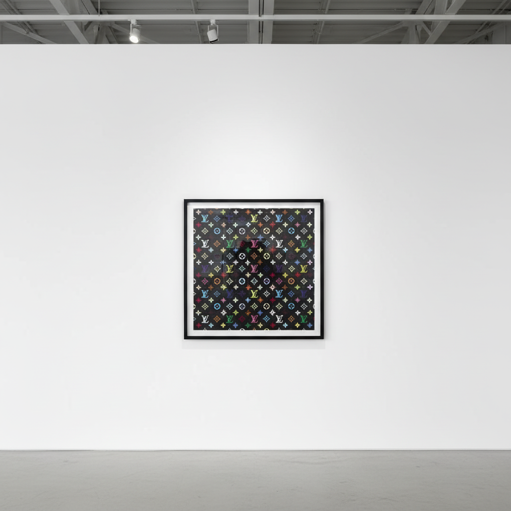 Takashi Murakami - LV Monogram Multicolor Black, 2007, Screen print on canvas