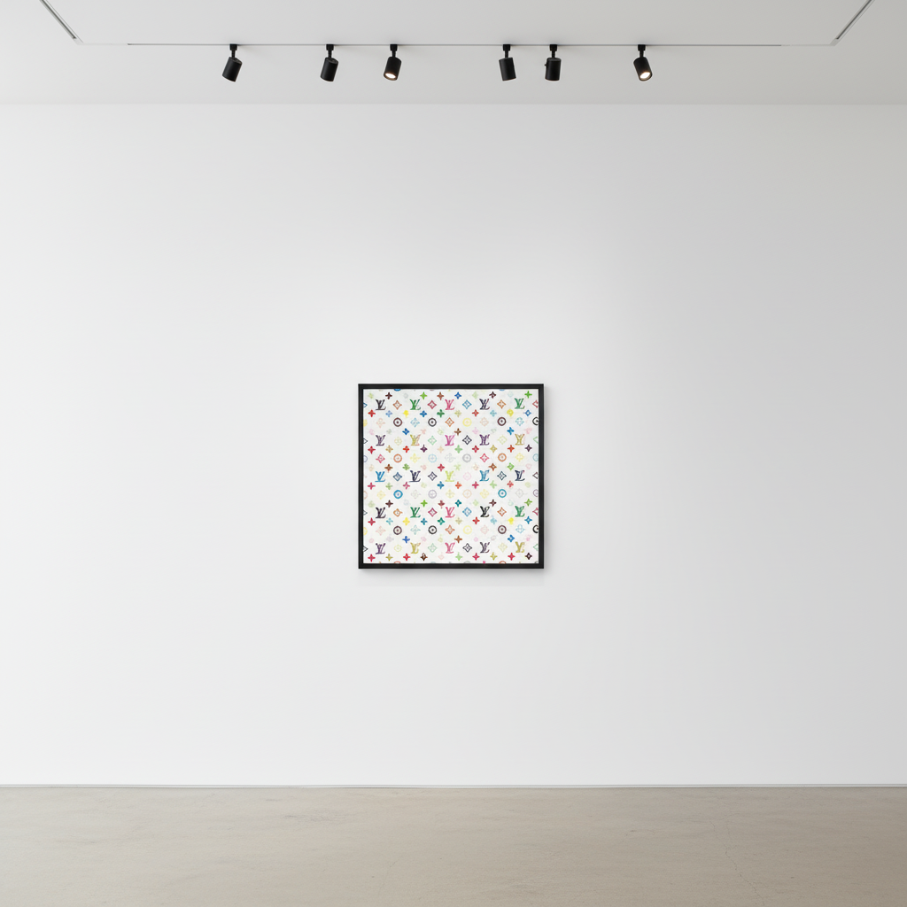 Takashi Murakami - LV Monogram Multicolor White, 2007, Screen print on canvas