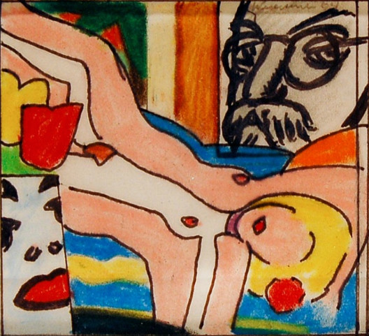 Study for Sunset Nude With Picasso Vase