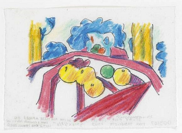Sunset Nude with Matisse Apples on Pink Tablecloth (Study)