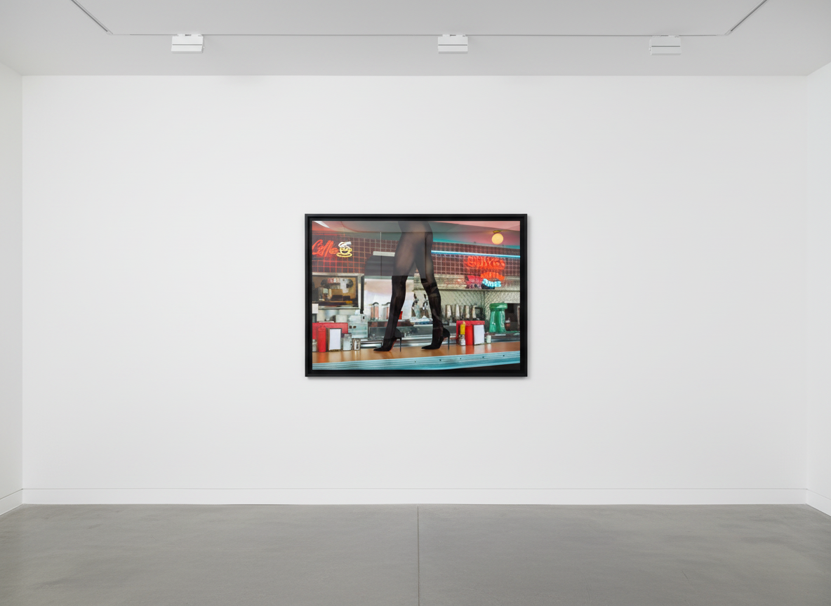 Tyler Shields - Diner High Heels, 2025, Chromogenic print