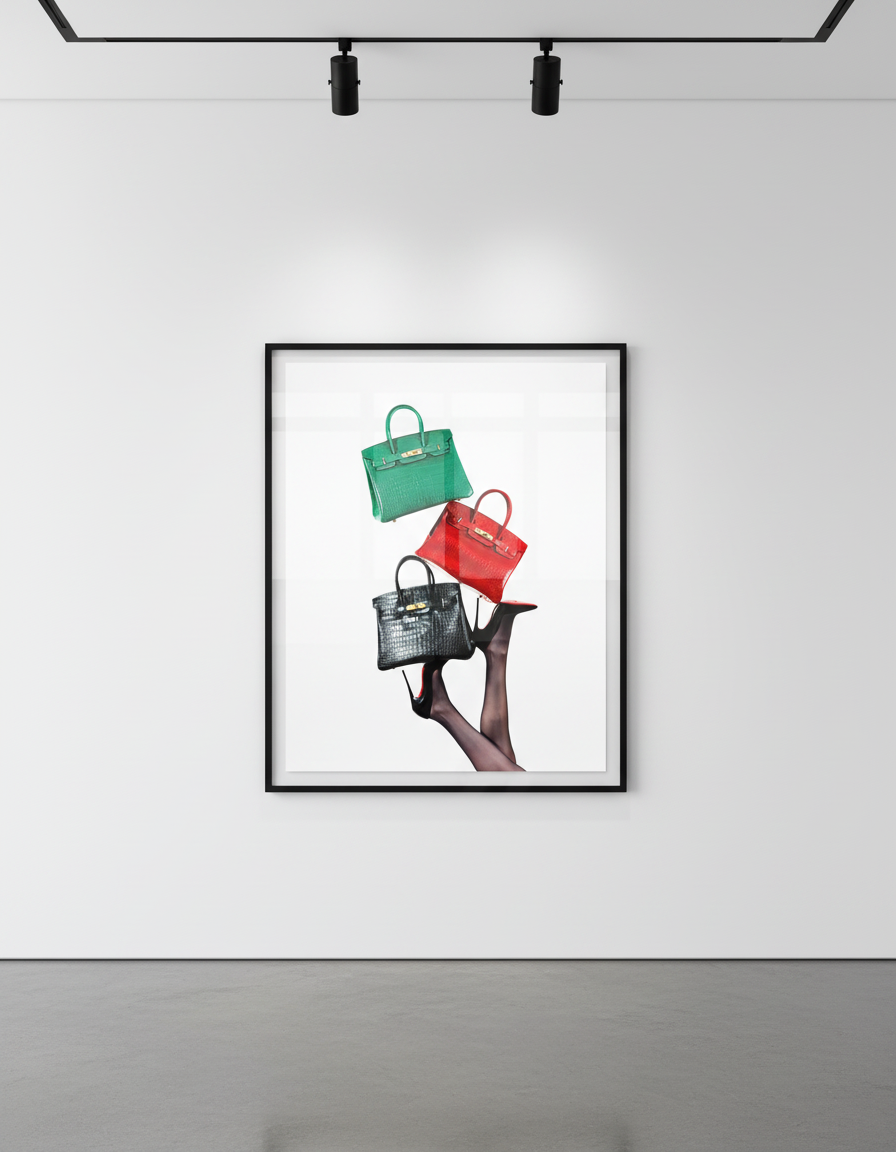 Tyler Shields - Heels and Birkins, 2024, Chromogenic print