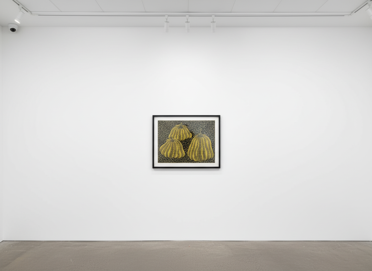 Yayoi Kusama Three Pumpkins screenprint. Available at Guy Hepner New York.