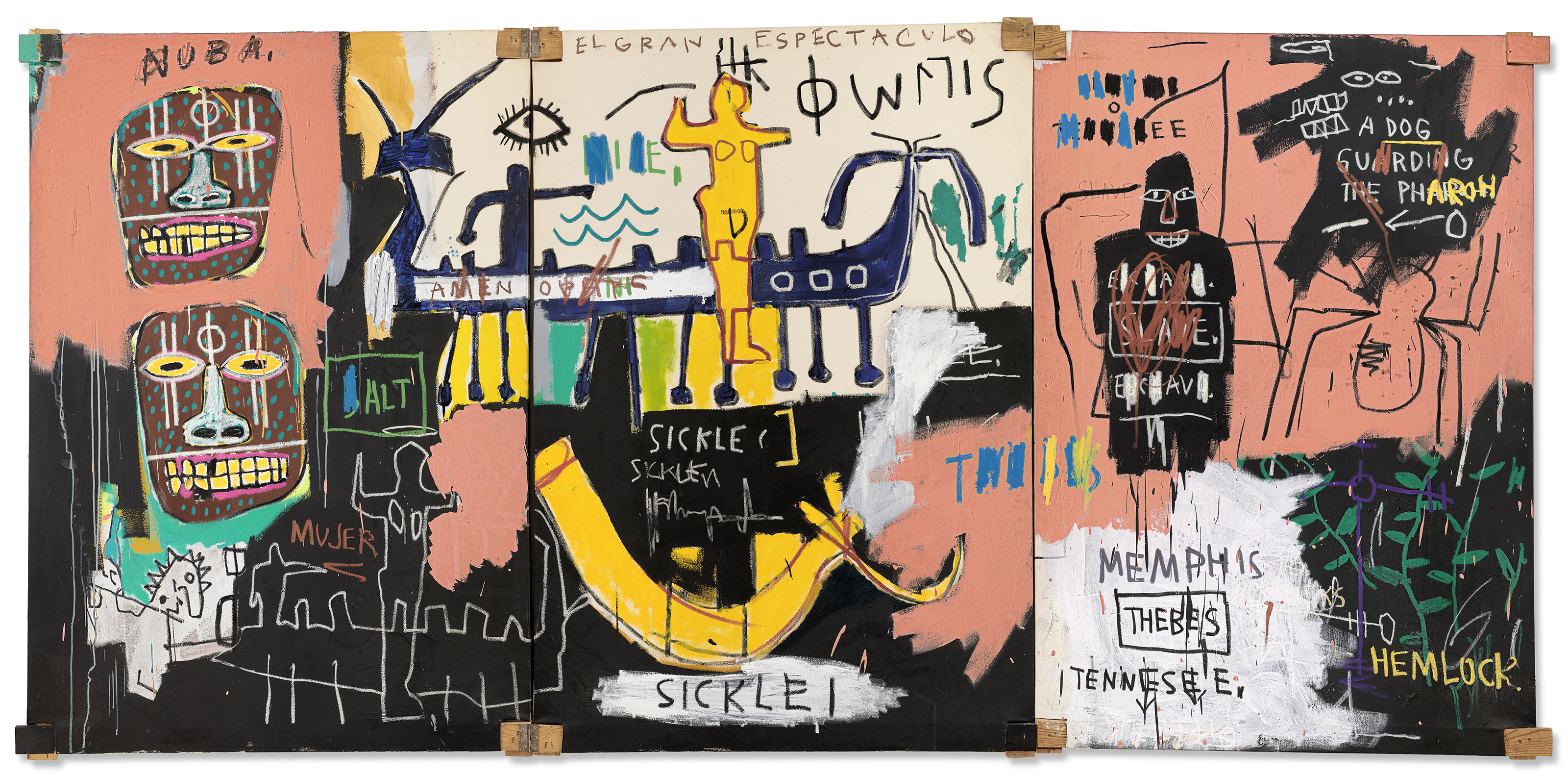 Jean-Michel Basquiat, El Gran Espectaculo (The Nile), 1983. Image courtesy Christie's.