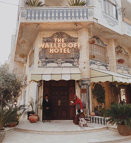 Banksy's Walled Off Hotel, Bethlehem — fronted directly onto the Israeli West Bank barrier wall.